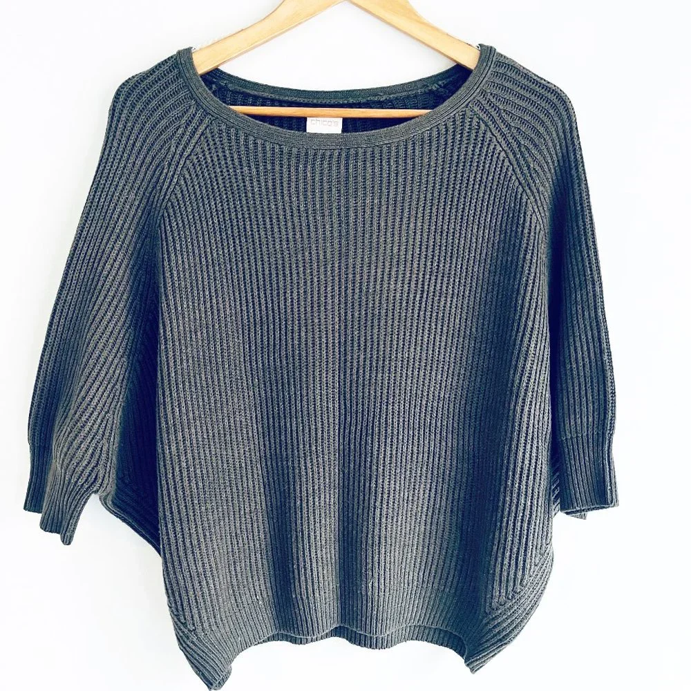 2/$30 Chico's Olive Green Dolman Sleeve Sweater 0